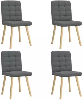 vidaXL Esszimmerst&uuml;hle 4 Stk. Stoff Dunkelgrau (3315192)