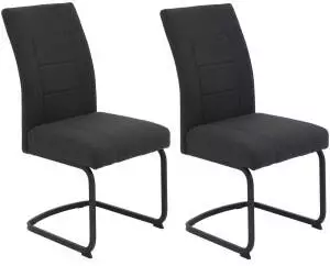 Hela Brindisi Freischwinger Esszimmerstuhl Webstoff Anthrazit, Metall Schwarz, 140kg (BRINDISI)