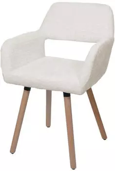 MCW MCW-A50 II Esszimmerstuhl Chenille 465g/m&sup2; Holz, creme (MCW-A50 II)