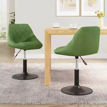 vidaXL Esszimmerst&uuml;hle 2er-Set Drehbar Hellgr&uuml;n Samt (335329)