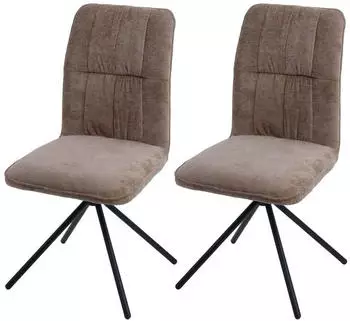 MCW Esszimmerstuhl N99 drehbar Chenille hellbraun 2er-Set (MCW-N99)