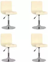 vidaXL Esszimmerst&uuml;hle 4 Stk. Drehbar Creme Stoff