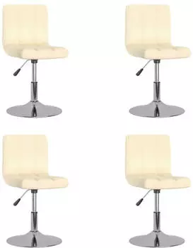 vidaXL Esszimmerst&uuml;hle 4 Stk., drehbar, Stoff, Creme (3087450)