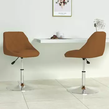 vidaXL Esszimmerst&uuml;hle 2 Stk. Drehbar Samt Braun (335281)