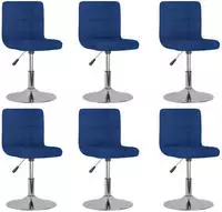 vidaXL Esszimmerst&uuml;hle 6 Stk. Drehbar Blau Stoff