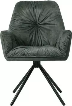 SalesFever Ottawa Armlehnstuhl 360&deg; Drehfunktion Polyester dunkelgr&uuml;n/schwarz (395714)