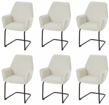MCW Freischwinger G67 6er-Set Textil Öko-Tex, creme-beige (MCW-G67)