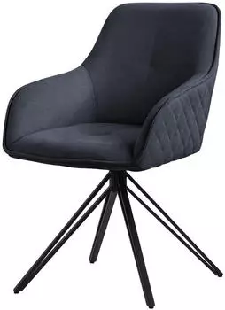 ML-Design Esszimmerstuhl 360&deg; Drehbar Webstoff Anthrazit mit Armlehne