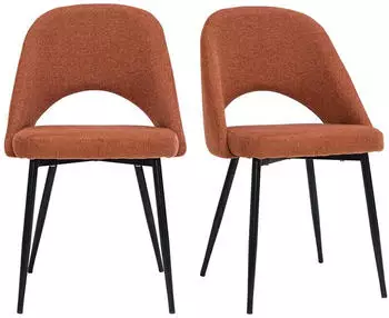 Miliboo Cosette chair in fabric and metal x2 brown