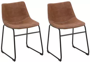 Beliani Batavia chair in fabric and metal x2 brown