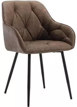 Woltu Dining chair in faux leather and metal dark brown