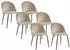 Kauf-Unique Melbourne 6er-Set Esszimmerstühle Velours, Metall mattschwarz, beige