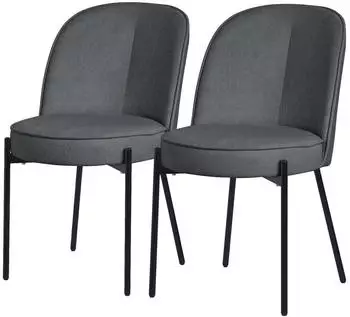 ML-Design Polsterstuhl Stoff Anthrazit, 2er Set (490017805)