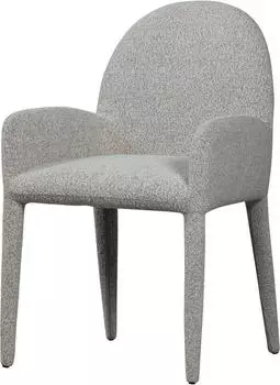 Woood Elegance Esszimmerstuhl Boucl&eacute; mit Armlehnen, grau/greige (54x83x57cm)
