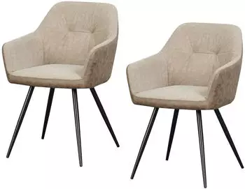 HTI-Living Joschka Esszimmerstuhl 2er Set Antikbraun/Taupe (2222189)