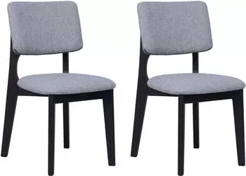 byLIVING Elsa Esszimmerstuhl Massivholz Webstoff grau, 2er-Set (2128)