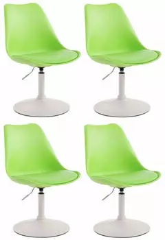 CLP Maverick 4er Set Esszimmerst&uuml;hle Kunststoff, drehbar, Gr&uuml;n/Wei&szlig;