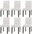 Chefgastro Esszimmerstuhl 6er-Set Cord Textil, cremeweiß, dunkle Beine, 90x42x50cm (RMV85-178)