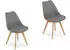 Home Collective Schalenstuhl 2er-Set Grau mit Holzbeinen Natur