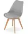 Home Collective Schalenstuhl 2er-Set Grau mit Holzbeinen Natur