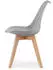 Home Collective Schalenstuhl 2er-Set Grau mit Holzbeinen Natur