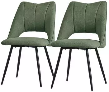 ML-Design Esszimmerst&uuml;hle 2er Set Polsterstuhl Stoffbezug Gr&uuml;n