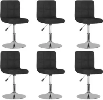 vidaXL Esszimmerst&uuml;hle 6er-Set Drehbar Stoff Schwarz (3087464)