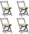 vidaXL Corona Klappstuhl 4er-Set Kiefer Massivholz Grau (4013438)