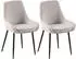 CLP Elmira Esszimmerstuhl 2er Set, Samt gepolstert, Armlehne, grau (327219)