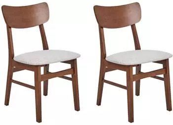 Beliani Anoka Esszimmerstuhl 2er-Set Holz Braun/Grau (Anoka)