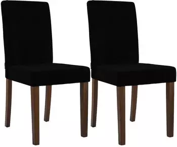 CLP Ina Esszimmerstuhl 2er Set Cordbezug gepolstert, Holzgestell schwarz (327536)