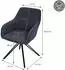 ML-Design Esszimmerstuhl drehbar 360°, Textil Webstoff, Anthrazit, 6er-Set (490015001)