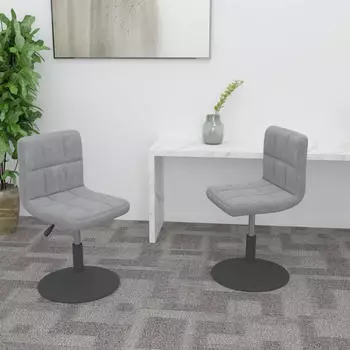 vidaXL Esszimmerst&uuml;hle Drehbar Hellgrau Samt 2er-Set (334263)