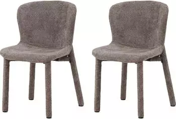 Venture Home Astoria Esszimmerstuhl Boucl&eacute;-Stoff Braun 2er-Set (7340220833594)