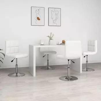 vidaXL Esszimmerst&uuml;hle 4 Stk. Kunstleder Wei&szlig; (334189)