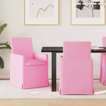 vidaXL Esszimmerst&uuml;hle 2er-Set Stoff Rosa (42017912)
