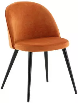 ebuy24 Velvet Esszimmerstuhl Velour, Orange/Schwarz (2er-Pack)