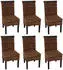 MCW Acireale Esszimmerstuhl Bananengeflecht Mahagoni 6er-Set (Acireale-6)
