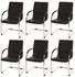 MCW Perm-6 Freischwinger Esszimmerstuhl mit Armlehnen, PVC, braun, 6er-Set