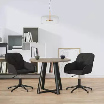 vidaXL Drehbare Esszimmerst&uuml;hle Samt Schwarz 2er-Set (3103383)
