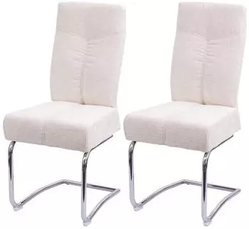 MCW MCW-G56 Freischwinger Esszimmerstuhl Chenille creme, 2er-Set (MCW-G56)