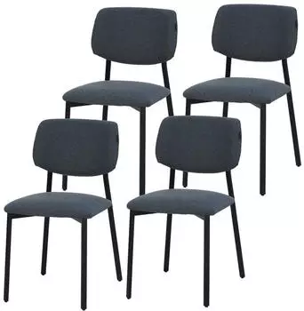 Albatros A21 Esszimmerstuhl Polster Stoff Blau 4er Set (A21)