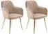 Kauf-Unique Eleana chair in velvet and metal with armrests x2 beige