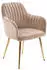 Kauf-Unique Eleana chair in velvet and metal with armrests x2 beige