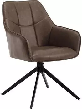 Woltu Dining swivel chair in faux leather and metal brown