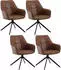 Woltu Dining swivel chair in faux leather and metal x4 light brown