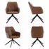 Woltu Dining swivel chair in faux leather and metal x4 light brown