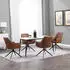Woltu Dining swivel chair in faux leather and metal x4 light brown