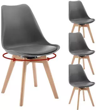 Woltu Stuhl 48x83x58.5 cm 4-er Set grau (W0ATT0955-4)