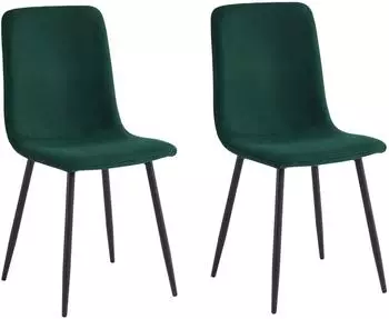 Hela Leipzig Esszimmerstuhl 2er-Set, Cordoptik moosgr&uuml;n, Rundrohr schwarz, 120kg (812610)